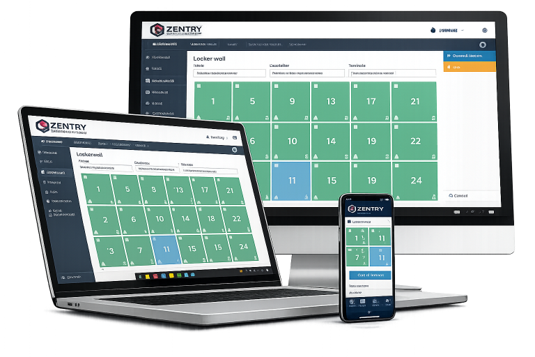 Zentry smart locker user management software and progressive web app
